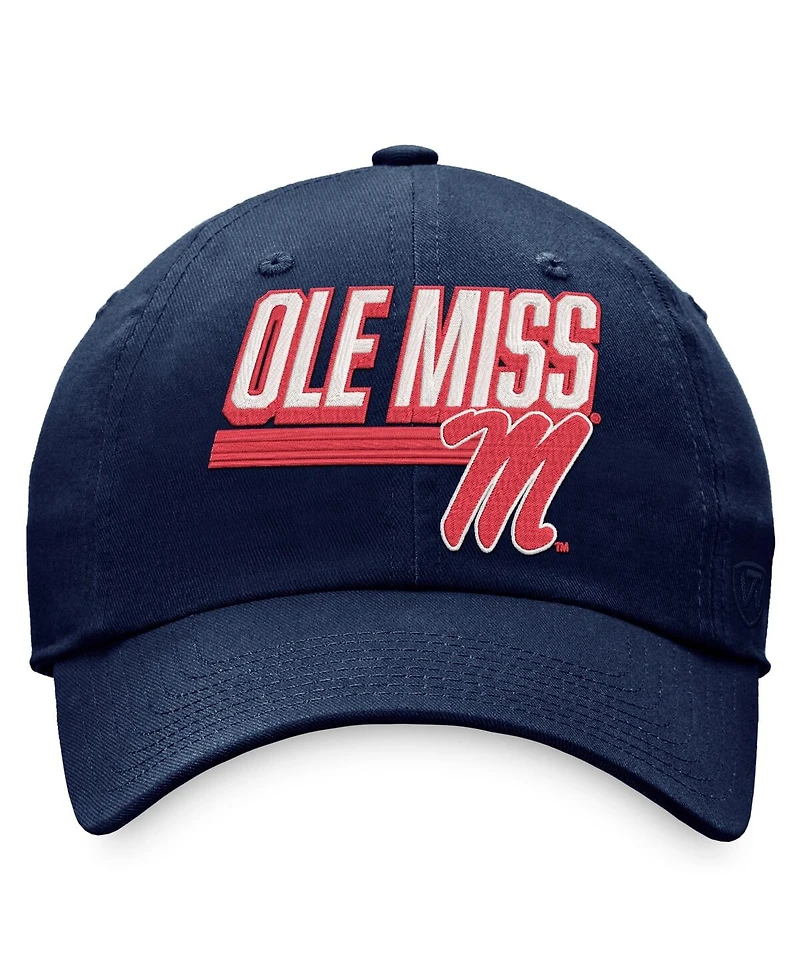 Men's Top of the World Navy Ole Miss Rebels Slice Adjustable Hat