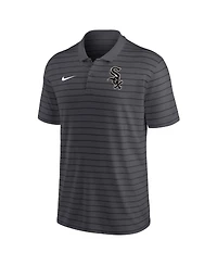 Men's Nike Charcoal Chicago White Sox Authentic Collection Victory Striped Performance Polo Shirt