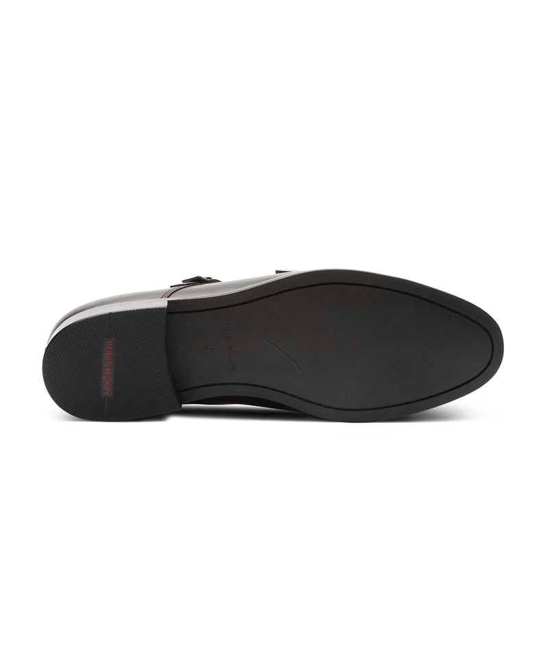 Blake McKay Men's Miles Dress Slip-On Cap Toe Double Monk Strap Loafer