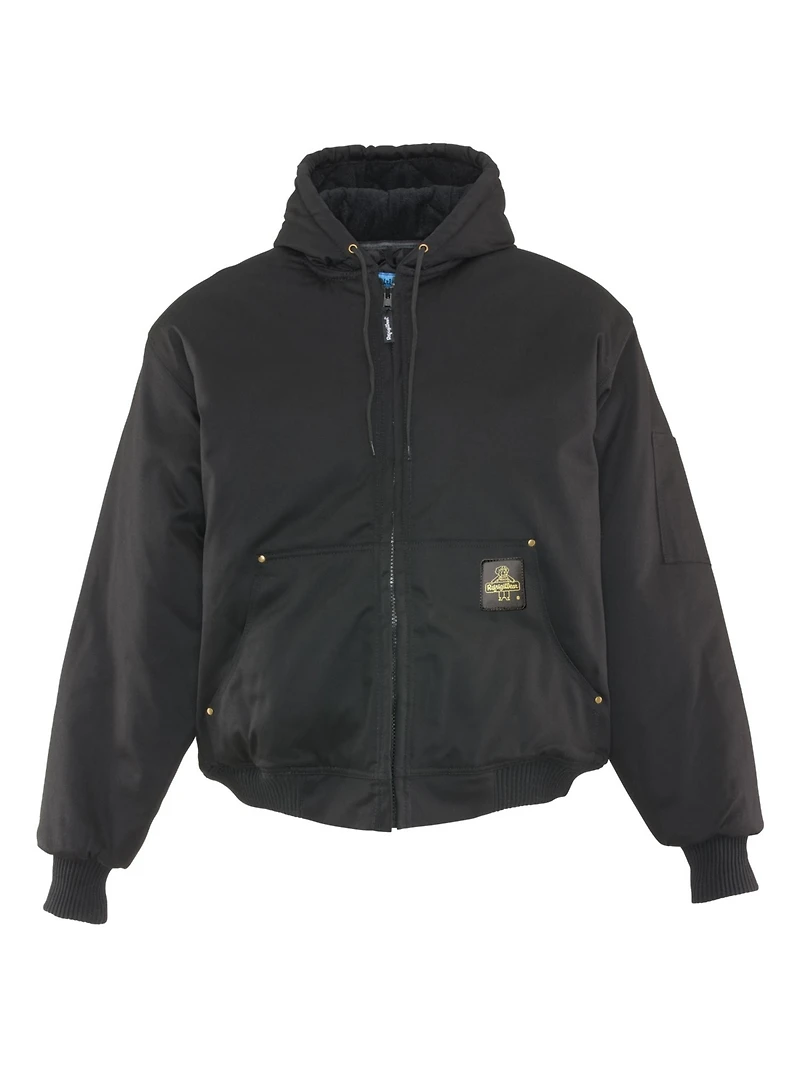 RefrigiWear Men's ComfortGuard Service Jacket - Insulated Denim Hooded Work for Cold Weather
