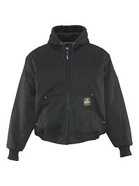 RefrigiWear Men's ComfortGuard Service Jacket - Insulated Denim Hooded Work for Cold Weather