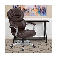 Emma+Oliver High Back Executive Swivel Ergonomic Office Chair With Accent Layered Seat/Back