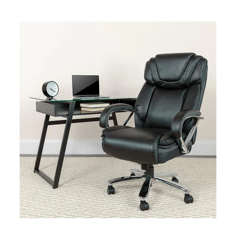 Emma+Oliver 500 Lb. Big & Tall Leathersoft Executive Ergonomic Office Chair With Wide Seat