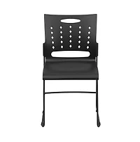 Emma+Oliver Home Office Plastic Accent Sled Base Stack Chair - Air-Vent Back