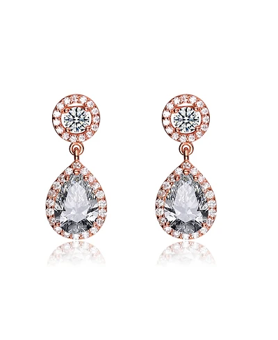 Sterling Silver Cubic Zirconia Pear Drop Earrings