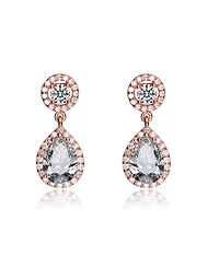 Sterling Silver Cubic Zirconia Pear Drop Earrings