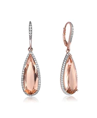 Elegant Teardrop Shaped Earrings with A Cubic Zirconia Middle Stone