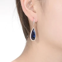 Elegant Teardrop Shaped Earrings with A Cubic Zirconia Middle Stone