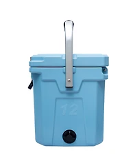 Camp-zero 12 | 12.6 Qt. Premium Cooler with Molded-in Cup Holders and Folding Aluminum Handle Clay
