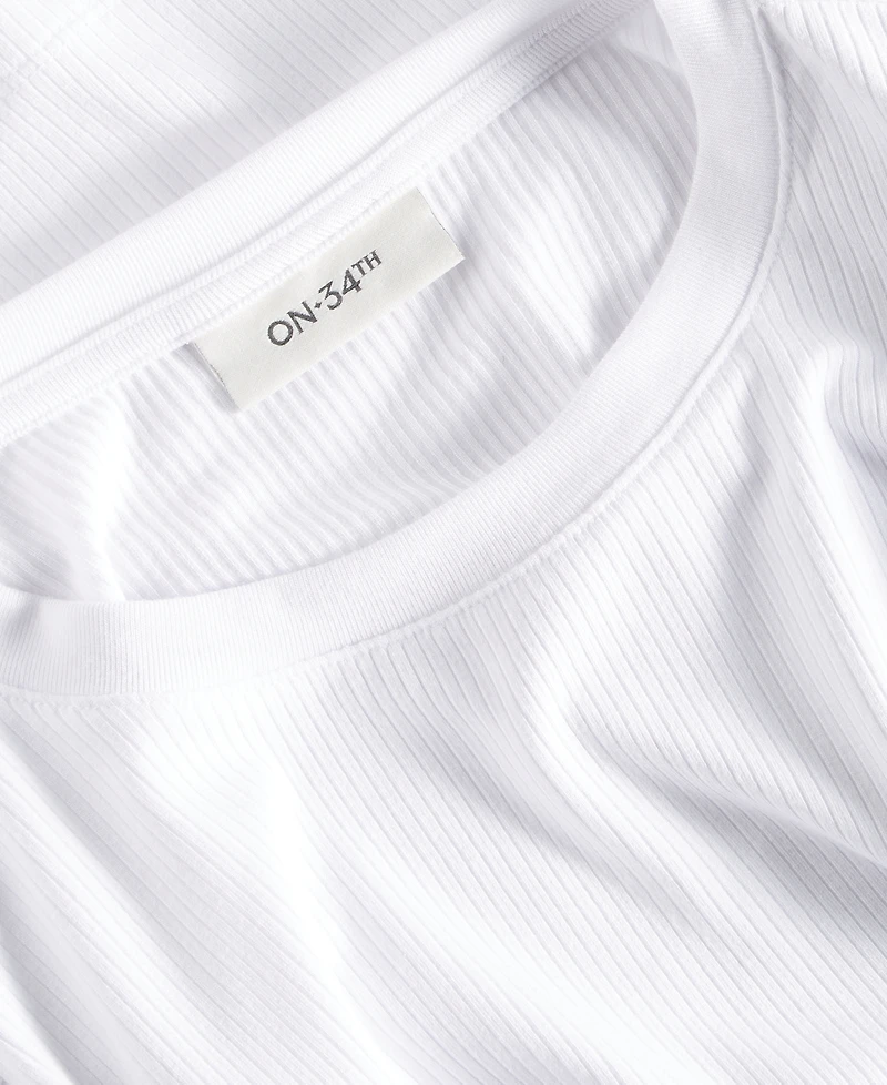 On 34th Women's Flutter-Sleeve Ribbed Top