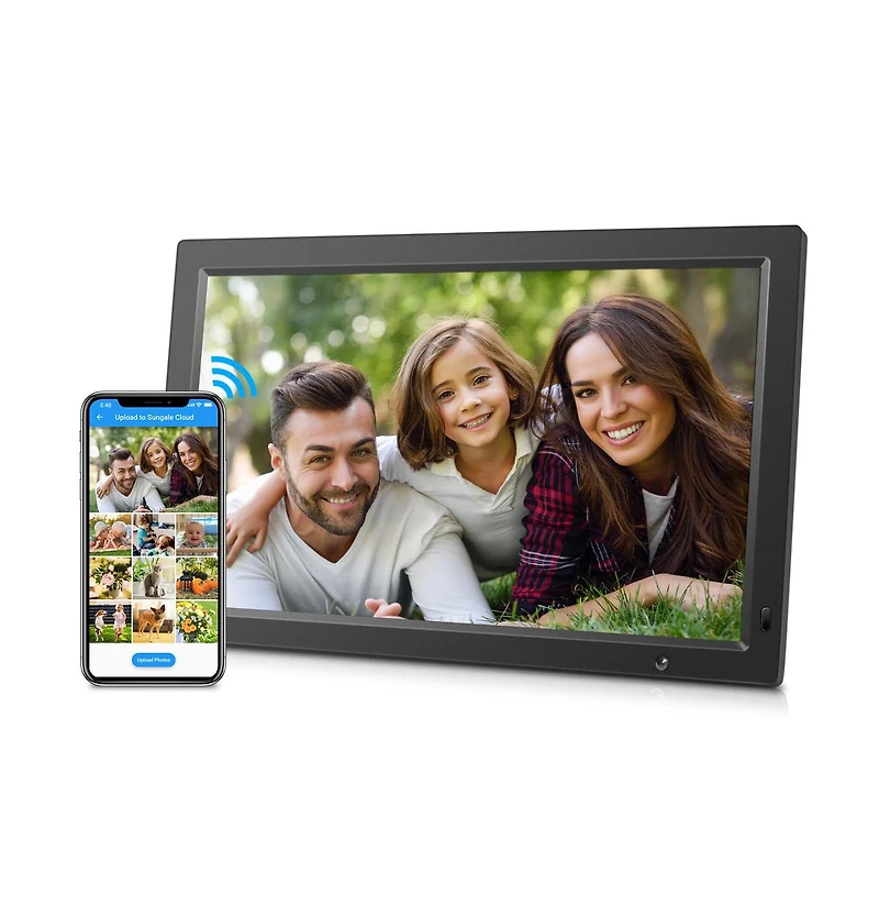 19 in Cloud Photo Frame, Black, 20GB Cloud Storage, Motion/App Support