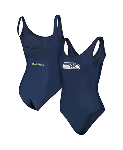 Women's G-iii 4Her by Carl Banks Navy Seattle Seahawks Making Waves One-Piece Swimsuit
