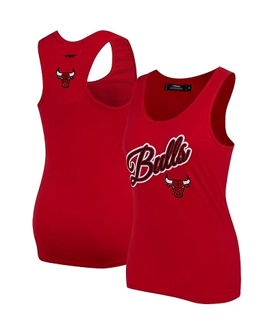 Women's Pro Standard Red Chicago Bulls Script Tank Top