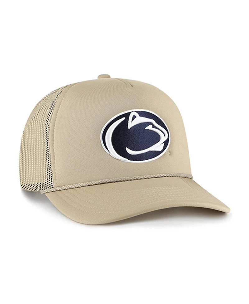 Men's '47 Brand Khaki Penn State Nittany Lions Foam Front Mesh Trucker Snapback Hat