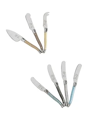 French Home Laguiole Mother of Pearl Cheese Knife and Spreader Set, 7 Piece.