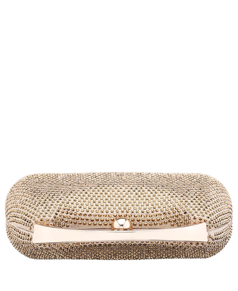 Nina Crystal Minaudiere with Metal Handle