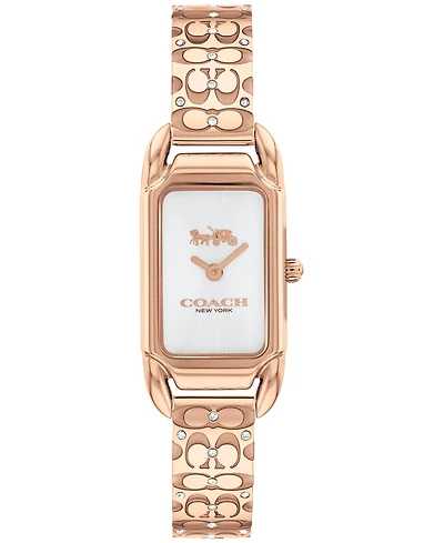 Coach Women's Cadie Signature C Rose Gold-Tone Stainless Steel Bangle Watch, 28.5 x 17.5mm