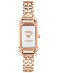 Coach Women's Cadie Signature C Rose Gold-Tone Stainless Steel Bangle Watch, 28.5 x 17.5mm