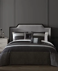 Bebejan Kyle Black Bedding 200 Thread Count 100% Cotton Sateen 5 Piece Reversible King Comforter Set