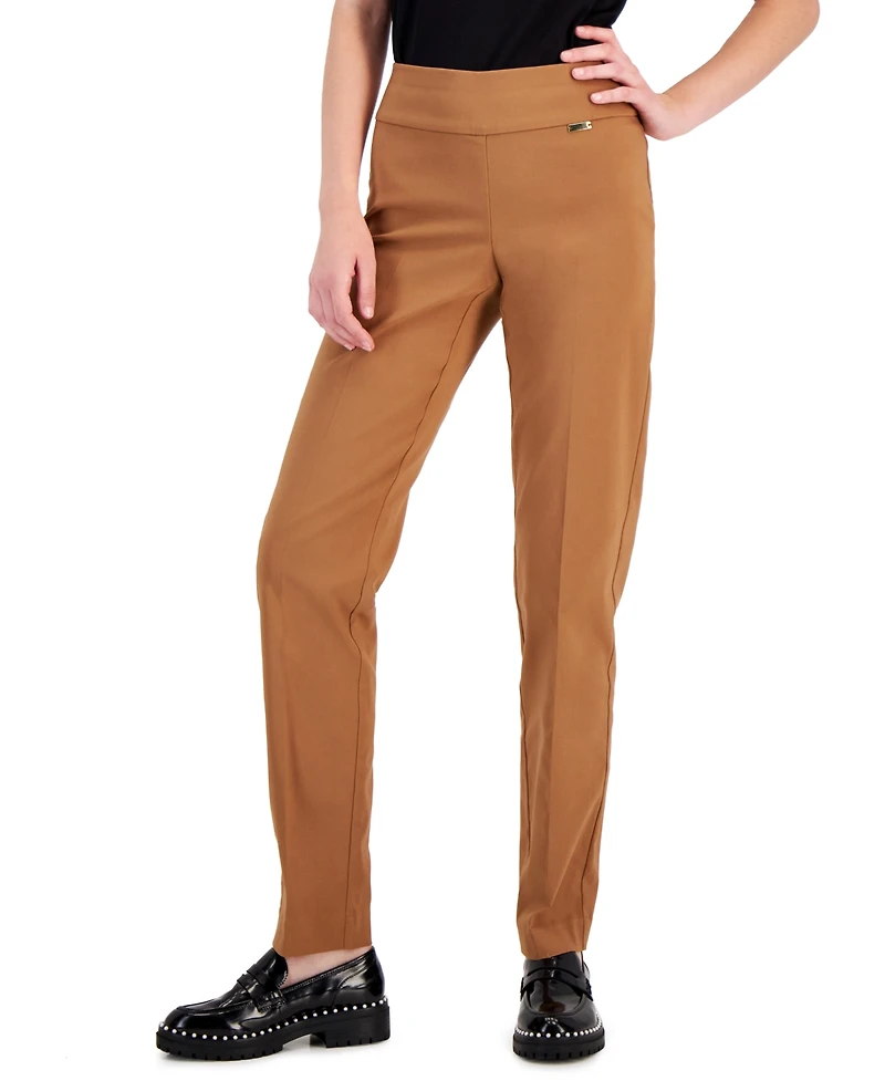 I.n.c. International Concepts Women's Tummy-Control Pull-On Straight-Leg Pants, Created for Macy's