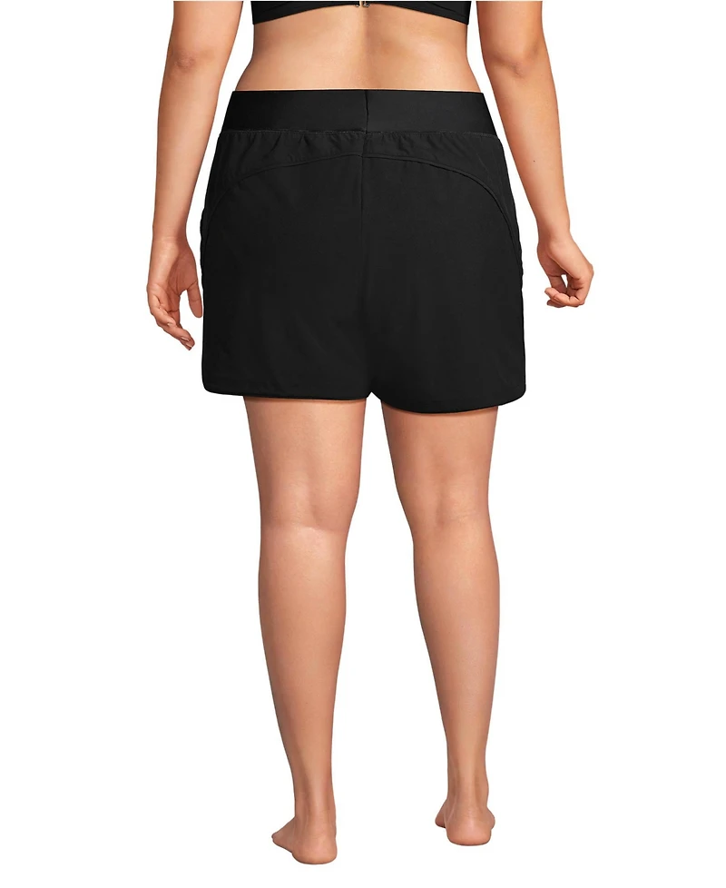 Lands' End Plus SunShade Upf 50 5" Board Shorts with Panty
