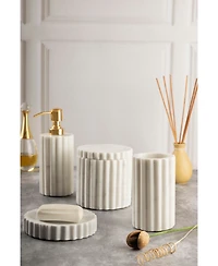 Gauri Kohli Roksana White Marble Bath Accessories, Set of 4