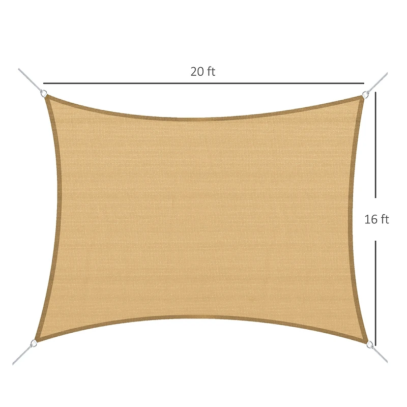 Outsunny Sun Shade Sail Cover Outdoor Canopy Patio Triangle Square Recgle