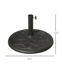 Outsunny 21.5" Round Resin Umbrella Holder Base w/ Decorative Pattern