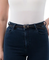 Giani Bernini Women's 2-Pk. Solid & Braided Belt Set
