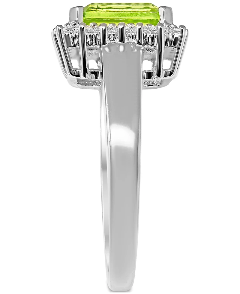 Garnet (1-3/4 ct. t.w.) & White Topaz (1/3 ct. t.w.) Halo Ring in Sterling Silver (Also available in Peridot)