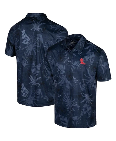 Men's Colosseum Navy Ole Miss Rebels Palms Team Polo Shirt
