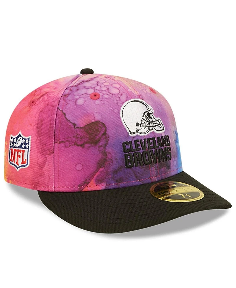 Men's New Era Pink, Black Cleveland Browns 2022 Nfl Crucial Catch Low Profile 59FIFTY Fitted Hat