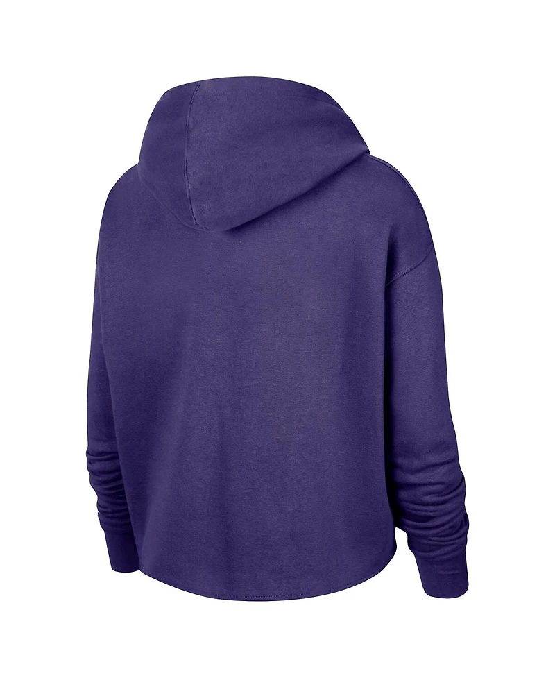 Women's Nike Purple Wnba Logowoman Team 13 Cropped Pullover Hoodie