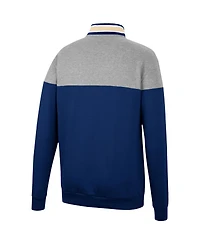Men's Colosseum Navy, Heather Gray Notre Dame Fighting Irish Be the Ball Quarter-Zip Top