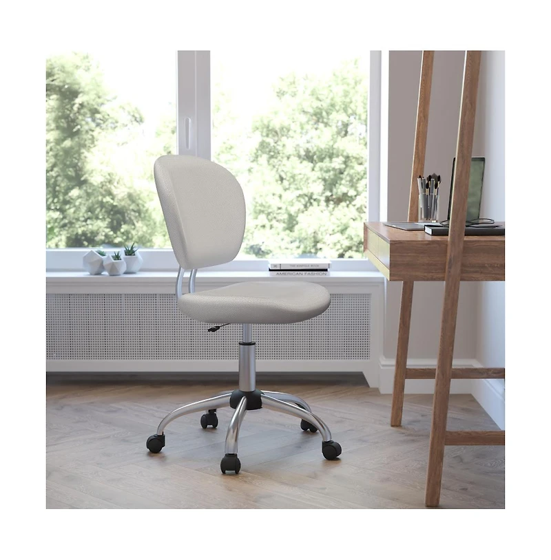Emma+Oliver Mid-Back Mesh Padded Swivel Task Office Chair With Chrome Base