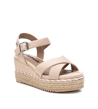 Women's Suede Wedge Sandals By Xti, Beige