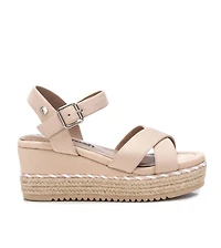 Women's Suede Wedge Sandals By Xti, Beige
