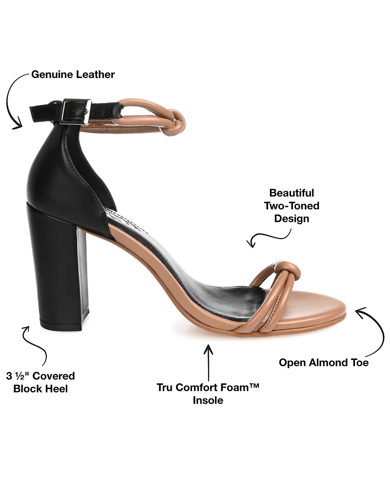 Journee Signature Women's Jettah Two-Toned Strappy Block Heel Sandals