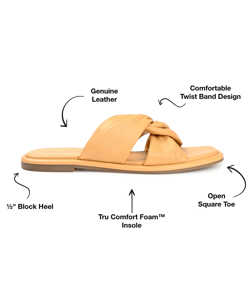 Journee Signature Women's Kanndice Twisted Slip-On Sandals
