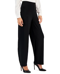 Ak Anne Klein Petite Solid Wide-Leg Pull-On Knit Pants, & Short