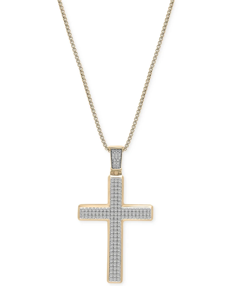 Men's Diamond Cross 22" Pendant Necklace (1 ct. t.w.)