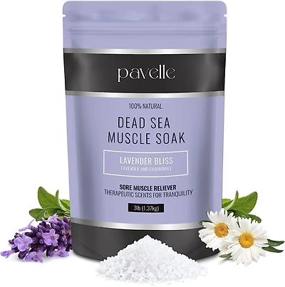 Pavelle Dead Sea Muscle Soak, Bath Sea Salt, Lavender Bliss