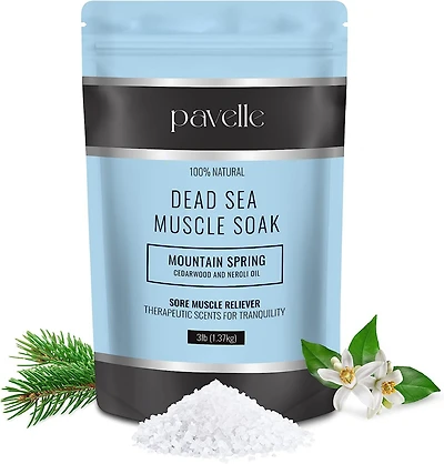 Pavelle Dead Sea Muscle Soak, Bath Sea Salt, Mountain Spring