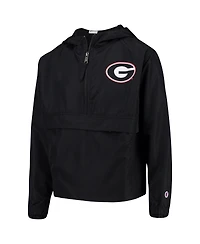Big Boys Champion Black Georgia Bulldogs Pack and Go Windbreaker Jacket