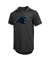 Men's Majestic Threads Bryce Young Black Carolina Panthers Player Name and Number Tri-Blend Hoodie T-shirt