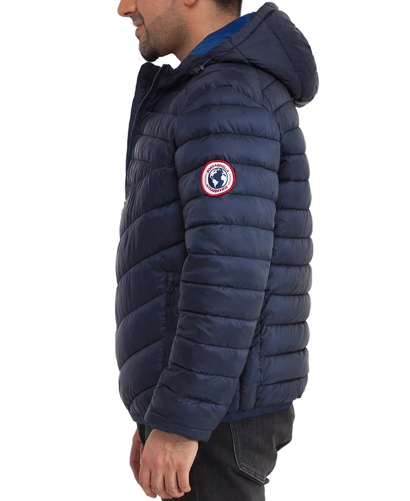 Men's Light Weight Quilted Hooded Puffer Jacket Coat