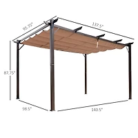 Outsunny 10' x 13' Pergola with Retractable Shade Canopy, Aluminum