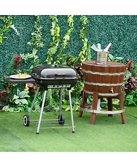 Outsunny 22 inch Portable Bbq Charcoal Steel Grill Camping Backyard Cooking