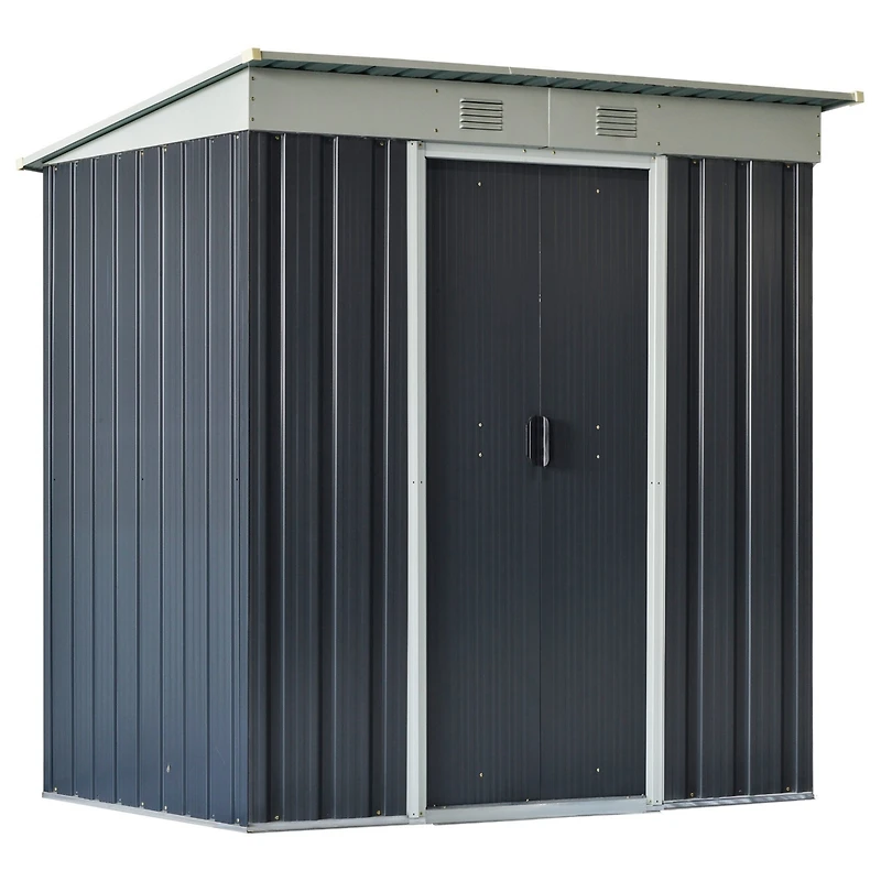 Outsunny 5.7' x 3.6' Metal Storage Shed, 2 Air Vents,