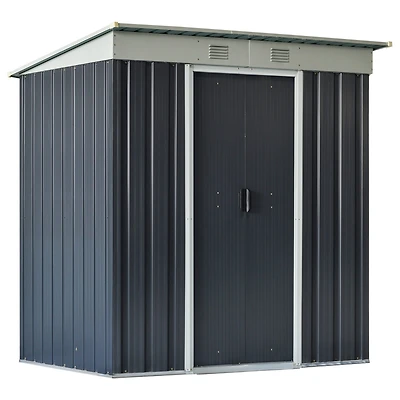 Outsunny 5.7' x 3.6' Metal Storage Shed, 2 Air Vents,